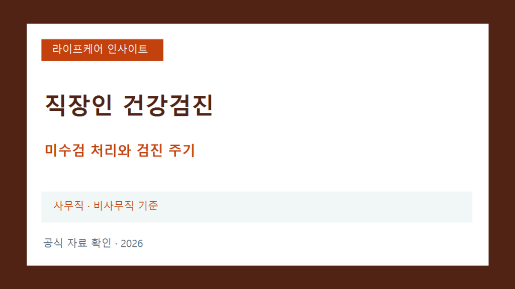 직장인 건강검진을 놓쳤다면 검진 주기와 과태료부터 확인하세요