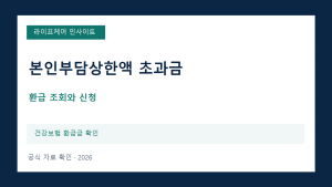 2026 본인부담상한액 환급금, 조회하고 신청하는 방법