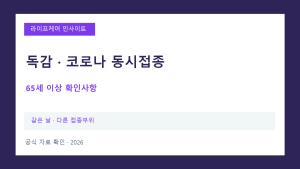 65세 독감과 코로나 백신, 같은 날 접종해도 될까?