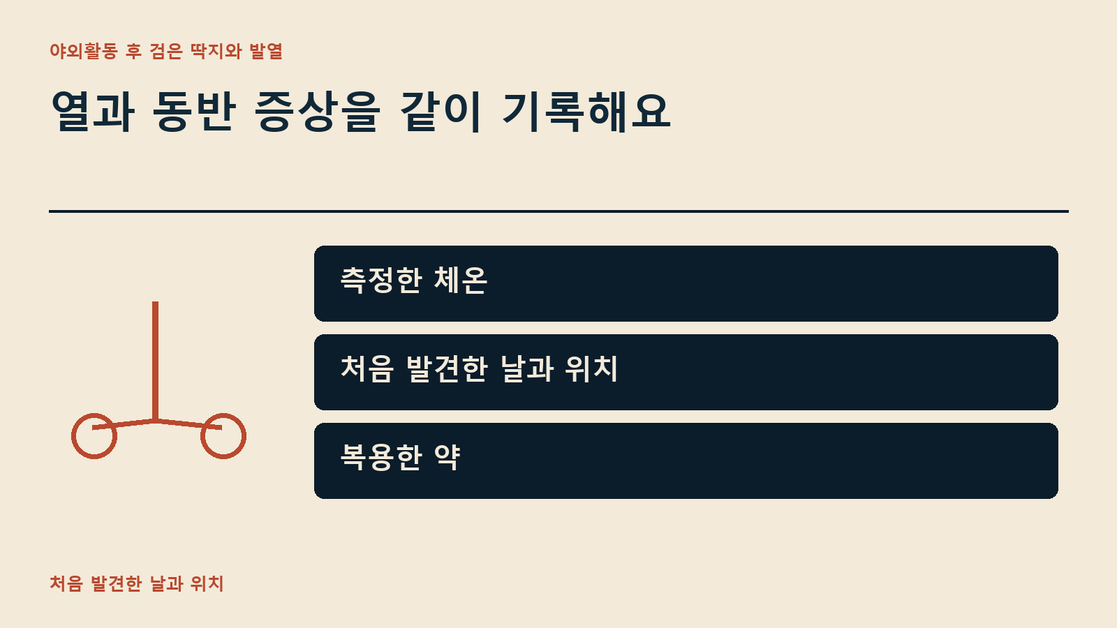 열과 동반 증상을 같이 기록해요
