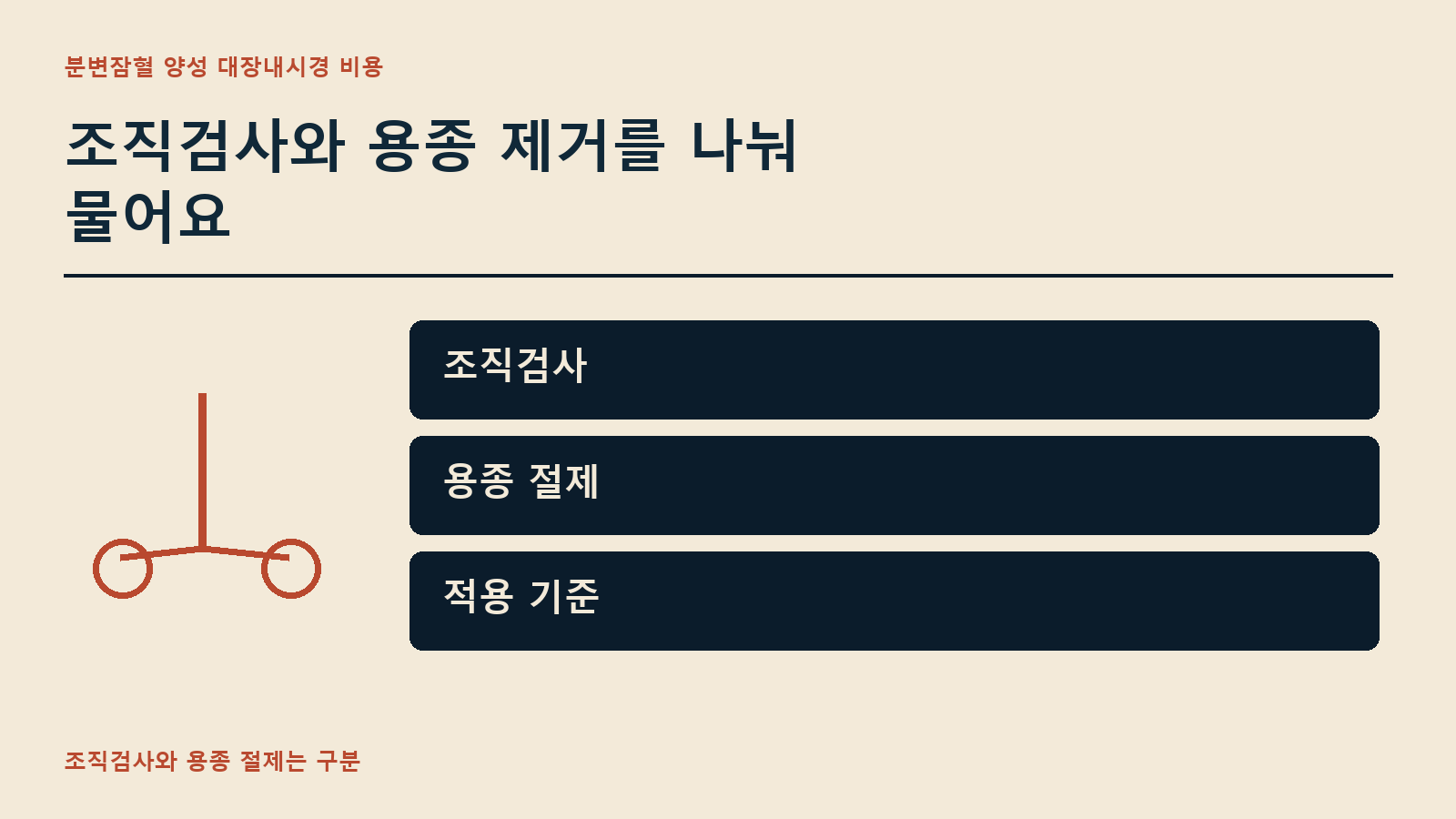 조직검사와 용종 제거를 나눠 물어요